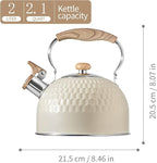 Stovetop Tea Kettle - 2.1 Quart Whistling Tea Pot for Stove Top, Premium Stainless Steel Teapot for All Stovetops | Elegant Design & Heat-Resistant Handle