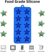 Star Chocolate Molds 3pcs Silicone Star Candy Molds for Baking Ice Cube Resin Soap Jelly(Star Size 1.93in), Blue