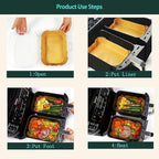 parchment paper for air fryer,8.7 * 5.5inch rectangle air fryer liners disposable,125pcs non-stick airfryer liners rectangle free of bleach, compatible with 8-9 Qt baskets