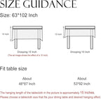 ISAENNE Designer Provence Floral Long Rectangle Tablecloth,Linen Colorful Washable Indoor Table Cloth,Durable Decor Tablecloths for Dining Thanksgiving Kitchen Christmas,63"*102"-Ratina