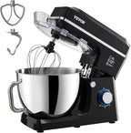 VEVOR Stand Mixer, 8.3QT Dough Mixer, 660W 6+P Speeds Tilt-head Food Mixer with Stainless Steel Bowl, Dough Hook, Wire Whip, Flat Beater, Scraper, Household Stand Mixer for Baking & Mixing, Black