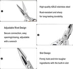 Kitchen Shears Heavy Duty All Purpose Kitchen Scissors, Utility Stainless Steel Blades with Ergonomic Handles for Home, Office, Easy Cutting Chicken Bones, Meat, Cardboard, Vegetables, Leather