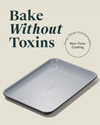 Caraway Nonstick Ceramic Small Baking Sheet (9x13”) – Non-Toxic, PTFE & PFOA Free – Oven Safe – Aluminized Steel Core – Mini Sheet Pan for Baking, Roasting & More - Black