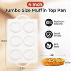 Muffin Top Pan Non Stick, 4 Inch Metal Frame Round Silicone Egg Baking Pan for Oven English Muffins, Whoopie Pies, Corn Bread, Egg Bites, Breakfast Sandwiches Tarts 3 Pack Confetti