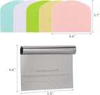 6 Pcs Bench Scraper Dough Scraper, Stainless Steel Scraper/Chopper & Plastic Dough Cutter for Bread Cake Pastry Sourdough