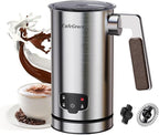 Milk Frother for Coffee, 4-in-1 Milk Frother and Steamer, Warm and Cold Foam Frother for Latte Cappuccinos Café Au Lait Hot Chocolate Matcha, Non-stick Coating Interior