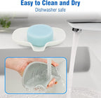 3 Pack Soap Bar Holder, AIMAIAIMAI Self Draining Soap Dish, Quick Drainage, Soap Dishes for Bathroom, Shower, Silicone Soap Tray for Kitchen, Dishwasher Safe (White)
