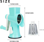 Rotary Cheese Grater with Handle-Versatile Cheese Grater Non-Slip Suction Base,Cheese Shredder & Food Slicer for Cheese,Carrots, Cucumbers,Nuts-Compact & Easy Clean Kitchen Kitchen Tool (blue)