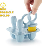 Toddler Popsicles Molds 1 Pack 4 Handle, BPA Free, Silicone Baby Popsicles Molds Easy Release Ice Cream Molds Reusable