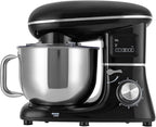 Stand Mixer 1350W Electric Tilt-Head Mixer with 6.5 QT Stainless Steel Bowl, 6 Speed with Pulse Kitchen Mixer, Food Mixer with Dough Hook, Flat Beater, Whisk, Splash Guard (Black)