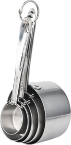 Stainless Steel Measuring Cups and Spoons Set of 12, 5 Dry Measuring Cups and 6 Measuring Spoons With Leveler for Kitchen