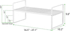 Expandable Cabinet Storage Shelf Stackable Organizer Rack for Kitchen Bathroom Pantry Spice Cupboard Coffee Countertop Home Office Desk Heavy Duty Nonslip White Large 2 Packs