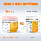 Tronco 24 oz Glass Food Storage Containers with Lids, Airtight, Leak & Spill Proof Glass Lunch Bowls for Meal Prep, Salad, Yogurt, Soup & Stew, Microwave & Dishwasher Safe, BPA-Free, Set of 2