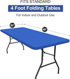 homing Rectangle Table Cloth Cover, Waterproof Polyester Elastic Fitted Tablecloth, Fits for 4 Foot Folding Tables, Washable Table Protector for Picnic, Camping, Outdoor (Blue, 30" x 48")