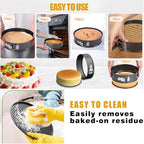 6PCS Springform Pan Round Non Stick Cheesecake Pan Durable Cake Baking Pans with Removable Bottom Cake Molds for Baking