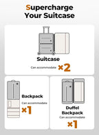 Vacuum Bags for Travel with Wireless Pump, IP67 Waterproof, Reusable Space Saver Compression Bags for Backpack, Suitcase, Home Storage(2 Pack + Pump)