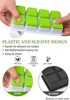 2 INCH Ice Cube Tray with Lid & Bin,Square Large Ice Cube Molds | ice trays for freezer with lid and bin, Silicone Base & Stackable Design, Whiskey Ice Cubes Mold for Coffe,Cocktail,Whiskey