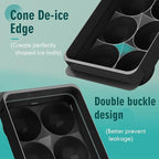 WIBIMEN Large Ice Cube Molds, Big Round Whiskey Ice Cube Trays for Freezer, Easy to Fill & Release, Whiskey Bourbon Cocktail(1.9In*6 Balls- Black/2 Pack)