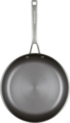 KitchenAid NITRO Carbon Steel Frying Pan/Skillet, Stainless Steel Handle, Compatible with All Cooktops, 10 Inch Open Fry Pan - Black
