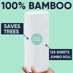 Save Trees Bamboo Paper Towels 12pk - 1800 Sheets Paper Towel Rolls Ultra Absorbent & Durable EcoTowels - FSC-Certified, Vegan Bamboo Kitchen Rolls