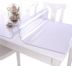 NECAUX Custom 52 x 79 Inch Clear Table Cover Protector, 1.5mm Thick Wood Grain Transparent Table Pad Non-Slip Tablecloth Plastic Protective Pad for Dining Room Table, Conference Table