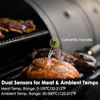 Wireless Meat Thermometer for Grilling – Bluetooth 5.2 Smart Cooking Thermometer with App, Rechargeable, 304 Stainless Steel, Long Range, Food-Grade for Oven, Smoker, BBQ