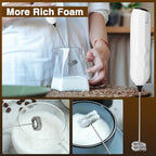 SUPRUS Ultra Fast Handheld Milk Frother Double Whisk with Stand 2 Batteries Stainless Steel for Lattes Cappuccino Matcha Hot Chocolate Coffee Bar Accessories Kitchen Gadgets Gift