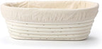 Saint Germain Bakery Premium Round Bread Banneton Basket with Liner - Perfect Brotform Proofing Basket for Making Beautiful Bread (10 inch Oval)