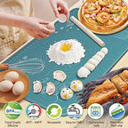 Silicone Pastry Mat 32" x 24" Extra Thick Non Stick Baking Mat with Measurements and Edge Heightening, Food Grade Silicone Rolling Mat for Pastry, Bread, Cookies, Pizza, Fondant, Pasta - view 2