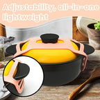 Silicone Lid Lock Strap for Crockpot Slow Cooker (6/7/8 Quart) - Universal Crockpot Lid Holder & Rubber Strap Alternative | Heat-Resistant, No-Spill Design Transport Accessories (Pink)