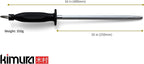 Kimura® Professional Honing Steel, 10 inch Honing Rod, Carbon Steel Knife Sharpener, Magnetized Steel, Ergonomic & Balanced Polypropylene Handle, Ideal for All Chef Knives, Japanese Gift Box