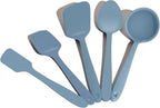 GIR: Get It Right 5-Piece Silicone Ultimate Kitchen utensils set - Ladle, Spatula, Flip, Spoon & Spoonula - Non toxic cooking utensils for Nonstick Cookware, Cooking and Baking - Slate