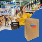 ASSUREPAK DIY Earth Friendly Grocery Paper Bag - 250 Bags - 13"x7"x13" - 74LB (110 GSM strong) - Twisted Handle - Kraft/Natural - Recyclable Food & Supermarket Bags for Decorating & Branding