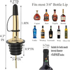 Pafusen 6 Pack Liquor Bottle Pourers, Liquor Pour Spout for Liquor Bottles, Stainless Steel Olive oil Dispenser Spout, Alcohol Pourer Spouts Dust Caps Covers Fixed, Gold