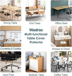 Wadrac Clear Table Protector Plastic Table Cloths PVC Night Stand Table Cover Mat Office Desk Mat Shelf Surface Protection Crystal Children Painting Cover Pad Transprent Rectangular 40x87 inch