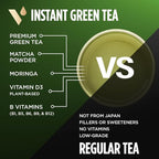 VitaCup Green Tea Instant Packets, Enhance Energy & Detox with Matcha, Moringa, B Vitamins, D3, Fiber, Keto, Paleo, Vegan in Tea Powder Single Serving Sticks, 72 Ct