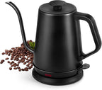 1L Electric Gooseneck Kettle, Tea Kettle for Boiling Water, Gooseneck Electric Kettle for Coffee & Tea, Fast Boiling for Pour Over, Auto Shut-Off, Boil-Dry Protection, 360° Rotational Base