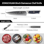 Chef Knife,8inch Damascus knife,67-Layer High Carbon Stainless Steel Kitchen Knife,Professiona Sharp Cutting Knives with Ergonomic G10 Blue Black Handle,Gift Box for Home and Kitchen Birthday Gift