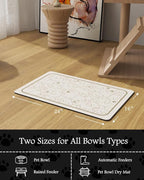 Pet Feeding Mat-Absorbent Dog Mat for Food and Water Bowl-No Stains Quick Dry Water Dispenser Mat-Dog Accessories Pet Supplies-Bowl for Messy Drinkers（FRAMEDOGS,16"x24"