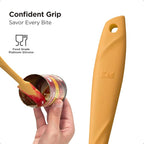 Kitchen Mama WaltzGrip Platinum Silicone Jar and Can Spatula Utensil Set: Heat-Resistant, Nonstick Scraper, Scooping, Perfect for Smoothies, Jam, Cream, Butter, Dishwasher Cooking Gadget (Yellow)