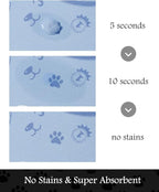 Pet Feeding Mat-Absorbent Dog Mat for Food and Water Bowl-No Stains Quick Dry Water Dispenser Mat-Dog Accessories Pet Supplies-Bowl for Messy Drinkers（PAW,17"x34"