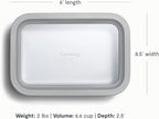 Caraway 2pc Glass Food Storage Set - 6.6 Cup Food Containers (2) - Ceramic Coated - Non Toxic, Non Stick Lunch Box with Lids. Dishwasher, Oven, & Microwave Safe - Gray
