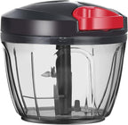 Ourokhome Manual Food Processor Vegetable Chopper, Portable Hand Pull String Garlic Mincer Onion Cutter for Veggies, Ginger, Fruits, Nuts, Herbs, etc., 650ml, Black