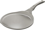 Redchef Nonstick Crepe Pan Nonstick 12 Inch with Ceramic Coatingg, Non Stick Flat Skillet, Professional Pancake Griddle Pan, Induction Compatible, PFAS/PFOA/PTFE Free, Stay-Cool Handle (Gray)