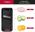 Fullstar All-in-1 Vegetable Chopper and Mandoline Slicer for Kitchen - Cheese Grater, French Fry Cutter, Cheese Slicer - Bonus Handheld Spiralizer Included (4 in 1, Black)