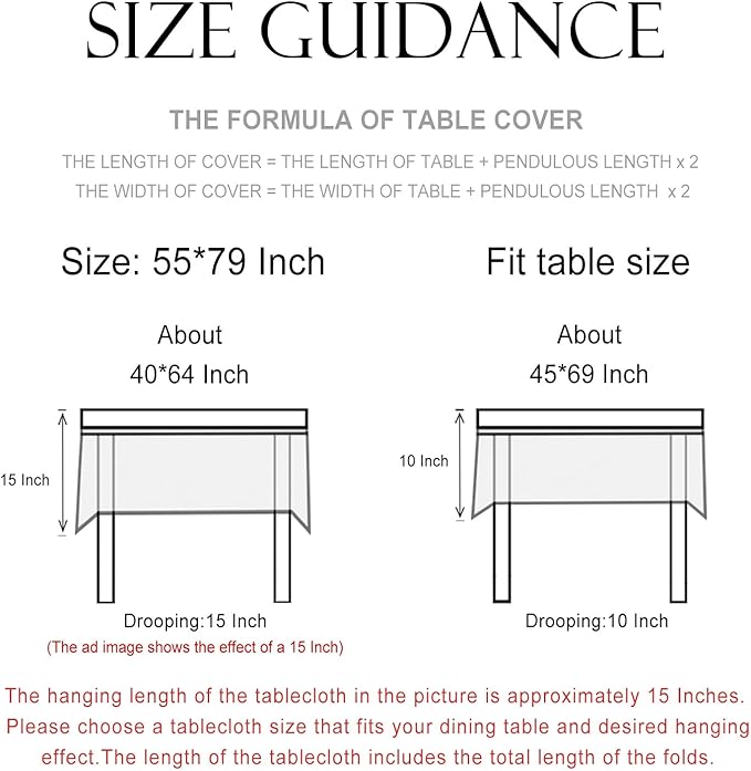 patdrea Designer French Rectangular Tablecloth,Beige Anti-Wrinkle Durable Floral Farmhouse Table Cloth,Decor Tables Covers for Kitchen Dining,Tea Party,Christmas,Thanksgiving,55"x79"-Fram
