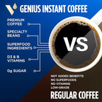VitaCup Genius Instant Coffee Packets, Increase Energy & Focus, Keto Coffee, Serve Hot or Cold Brew, MCT Oil, Turmeric, B Vitamins, D3, Bold & Smooth,100% Arabica Coffee in Single Serve Sticks, 72 Ct