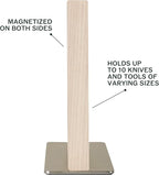 Material Knife Stand, Magnetic Wood Modern Knife Block for Safe Storage and Display of Knife Sets, Large Capacity for 10 knives, White Ash