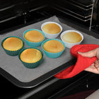 Silicone Muffin Baking Cups 12 Pack Reusable Cupcake Liners Non-stick Cake Molds, BPA Free, Dishwasher Safe