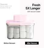 VAKUEN Premium Airtight Food Storage Containers ROSE Pink Lid, 1.0L(1.06qt) x2pcs Container. Patented Double Silicone Lining, 100% Leak Proof, BPA-FREE